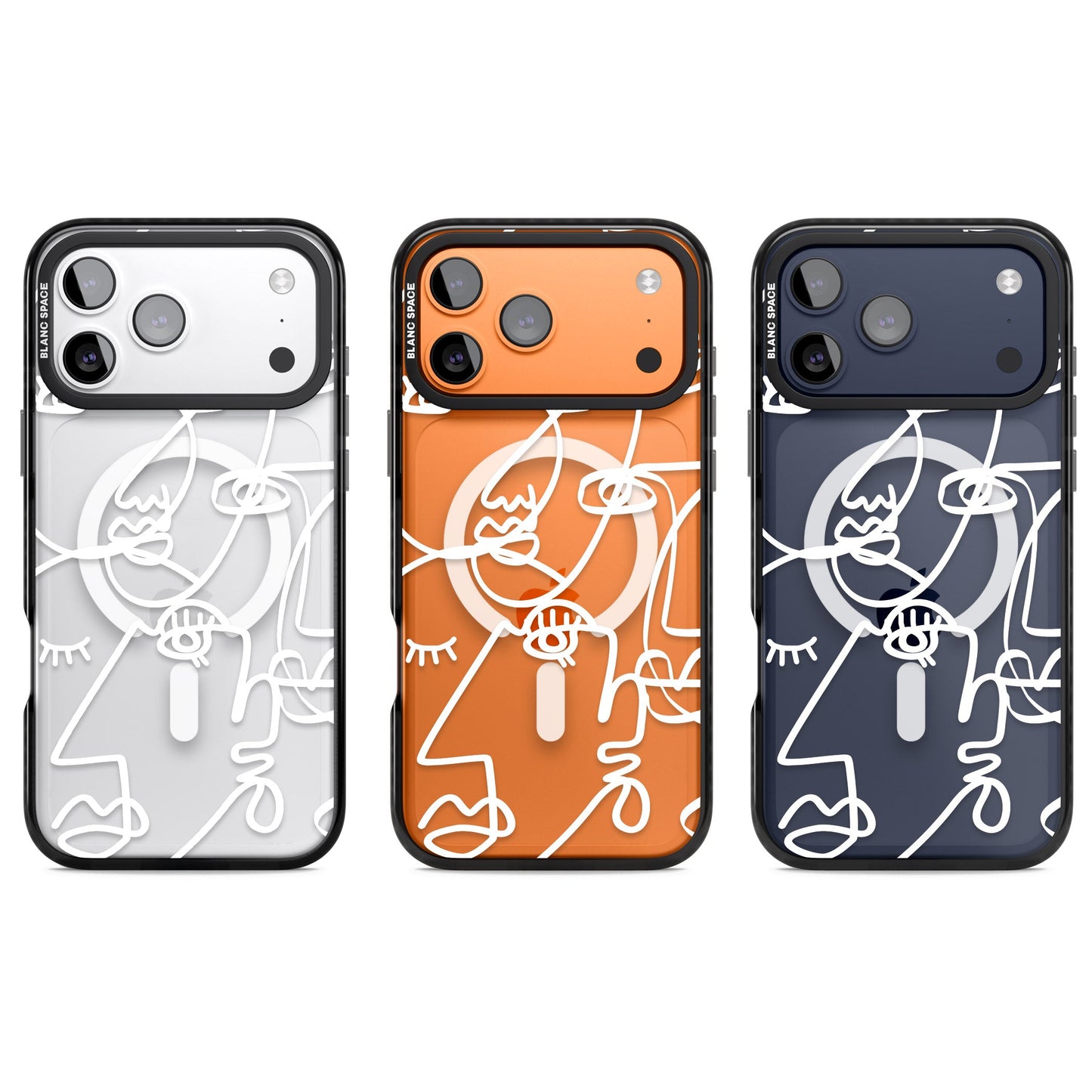 Abstract Line Art White Clear