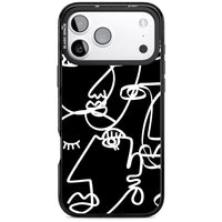 Art abstrait au trait blanc et noir