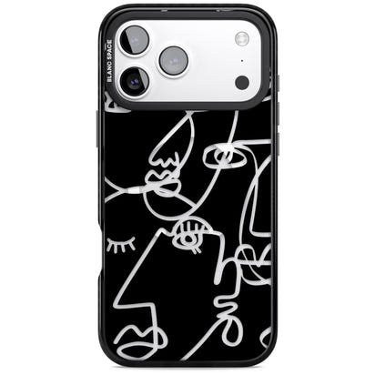 Abstract Line Art Clear Black