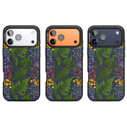 Busy Floral And Fern Design Navy