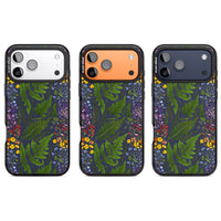 Busy Floral And Fern Design Navy