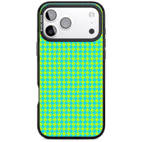 Neon Lime & Turquoise Houndstooth