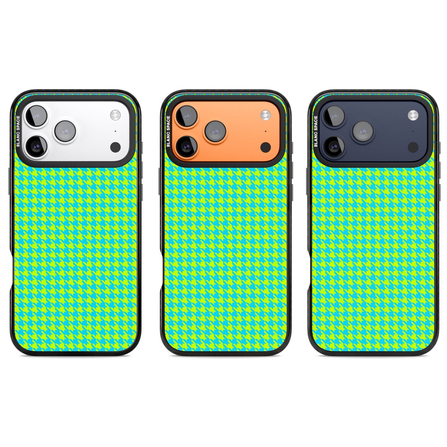 Neon Lime & Turquoise Houndstooth