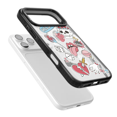 Autocollants Crâne et Fleurs