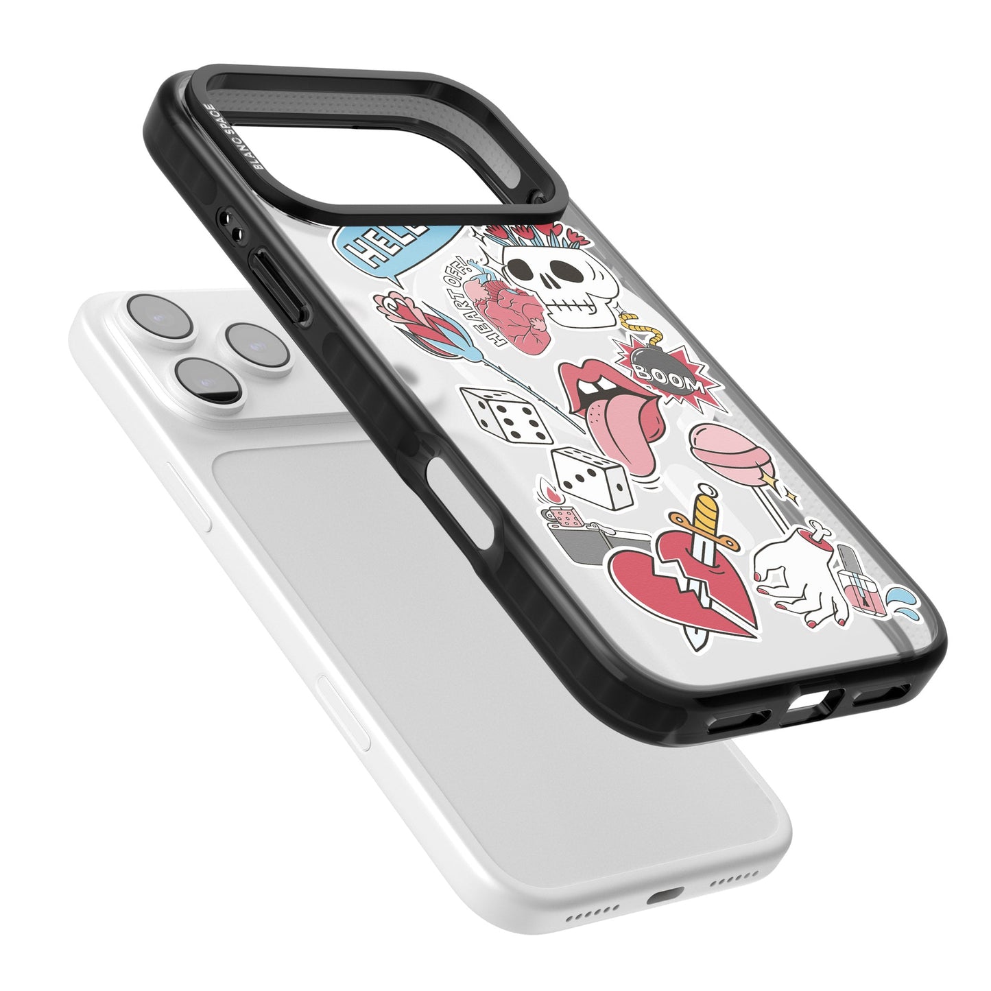 Autocollants Crâne et Fleurs