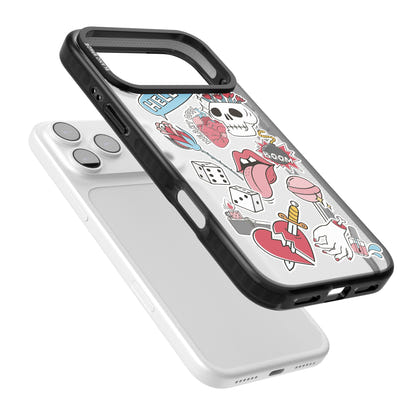 Autocollants Crâne et Fleurs