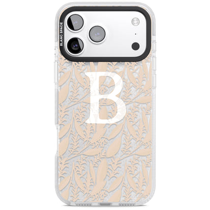 Monogramme personnalisé, motif floral abstrait subtil.