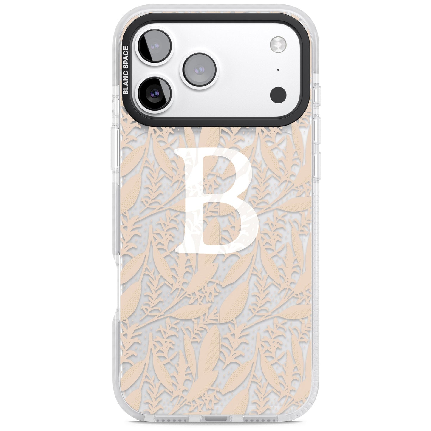 Monogramme personnalisé, motif floral abstrait subtil.