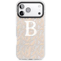 Monogramme personnalisé, motif floral abstrait subtil.
