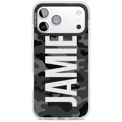 Personalised Black Camo Name Vertical