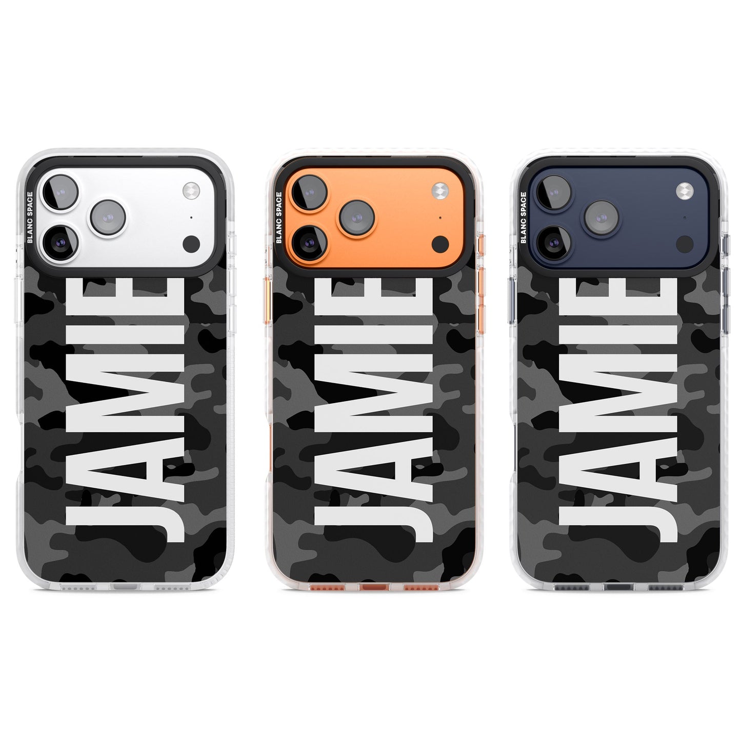 Personalised Black Camo Name Vertical