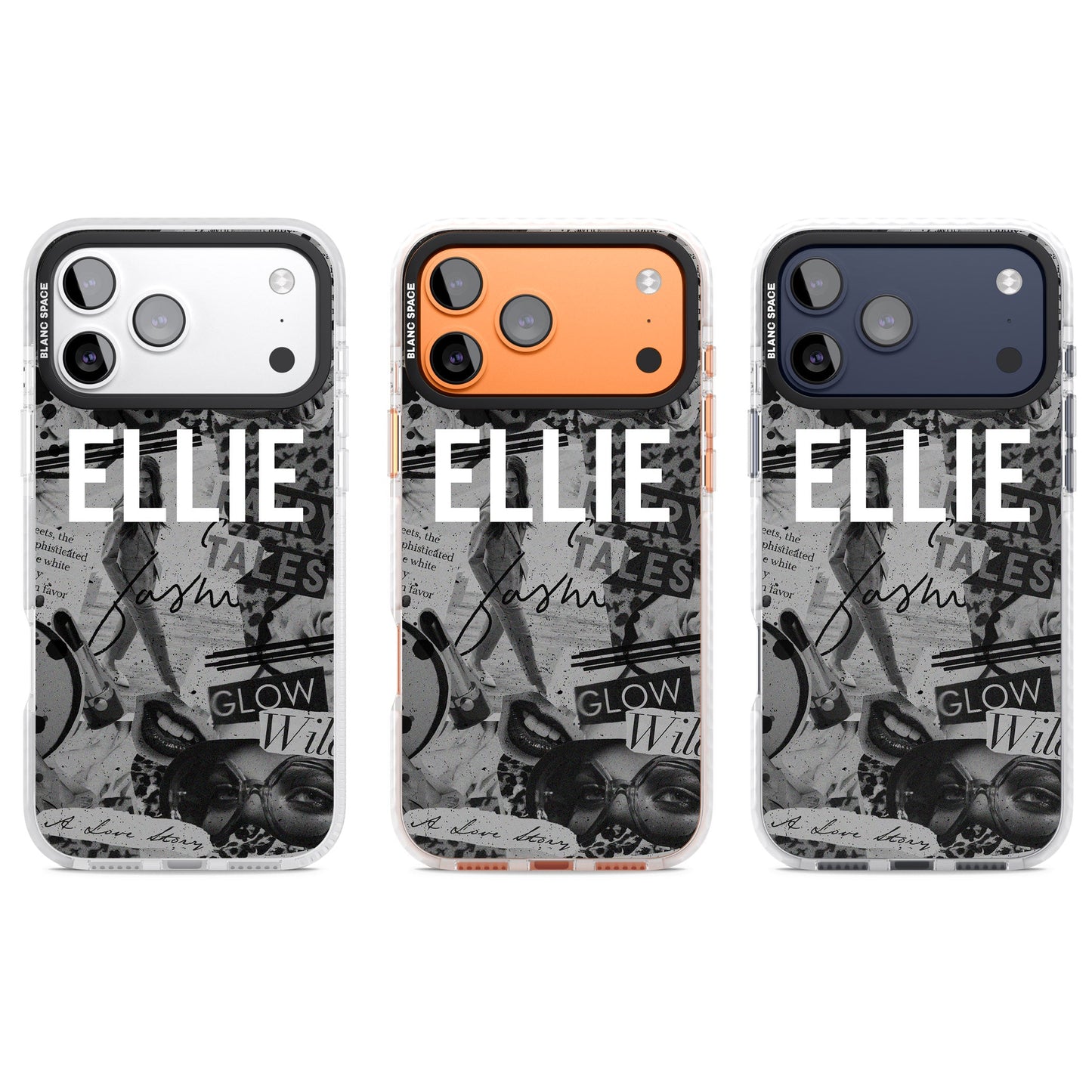 Personalisierte Vintage-Collage in Graustufen