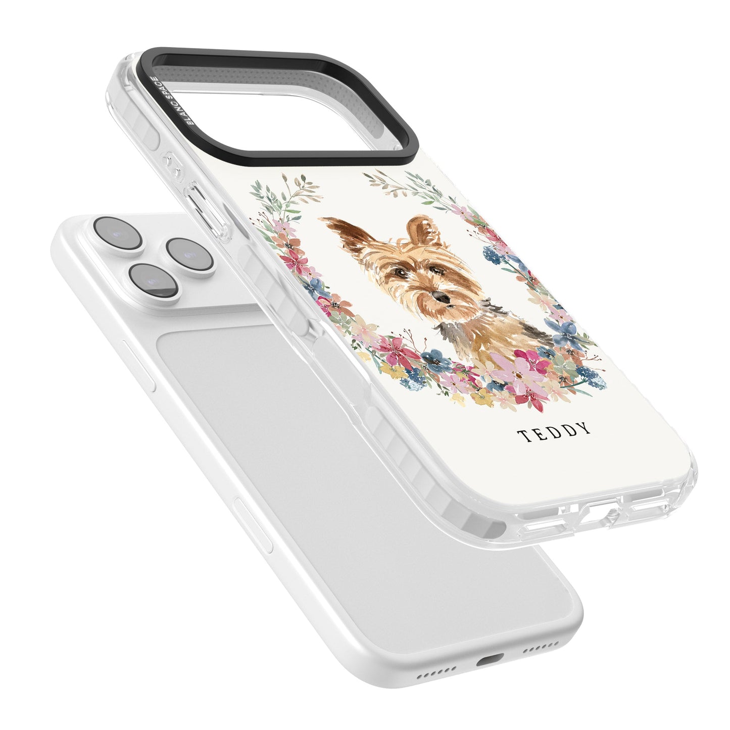 Personalised Yorkshire Terrier Floral Portrait