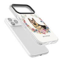 Personalised German Shepherd Floral Portrait