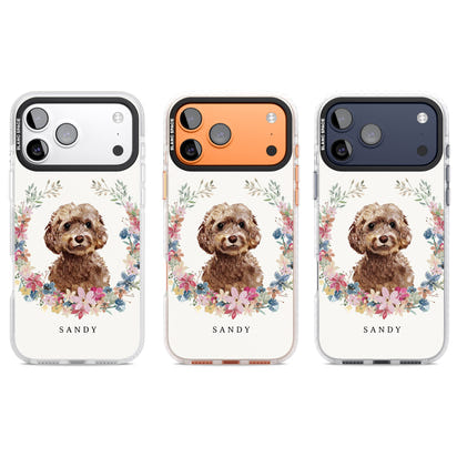Personalised Brown Cockapoo Floral Portrait
