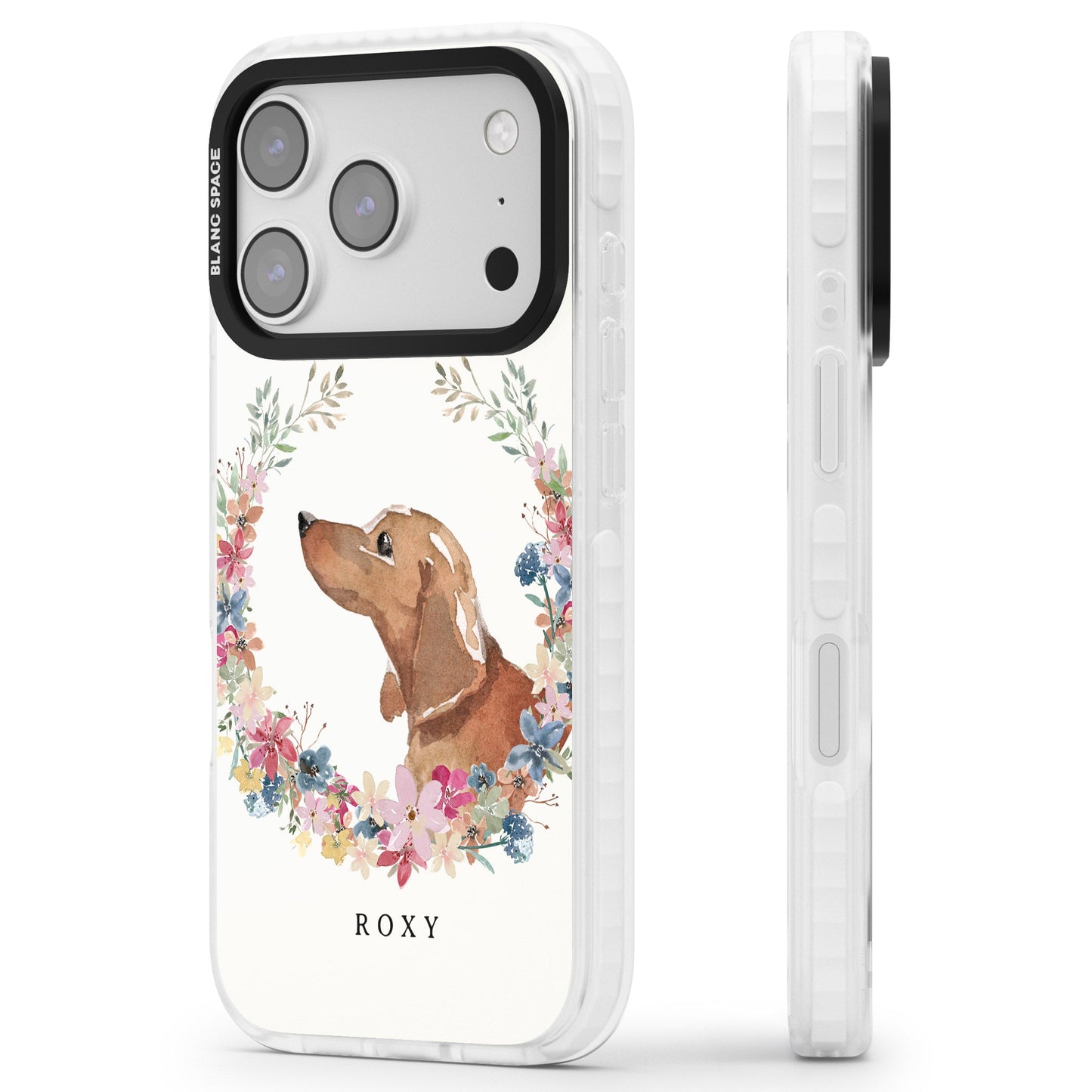 Personalised Tan Dachshund Floral Portrait