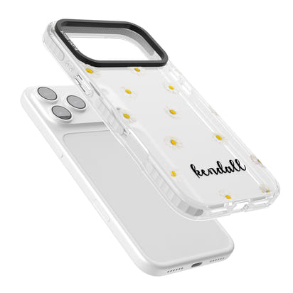 Personalised White Daisies & Cursive