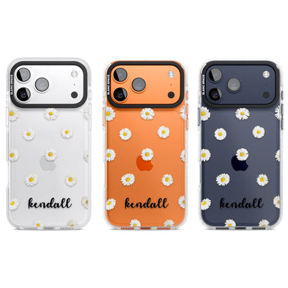 Personalised White Daisies & Cursive