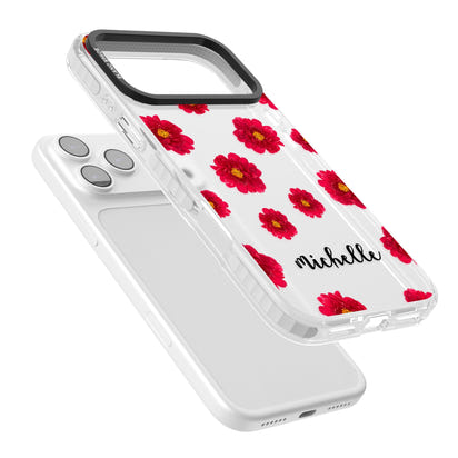 Personalised Red Peonies & Cursive