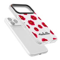 Personalised Red Peonies & Cursive