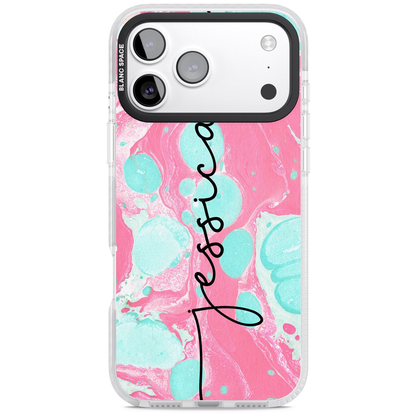 Personalised Turquoise & Pink Marbled