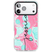 Personalised Turquoise & Pink Marbled