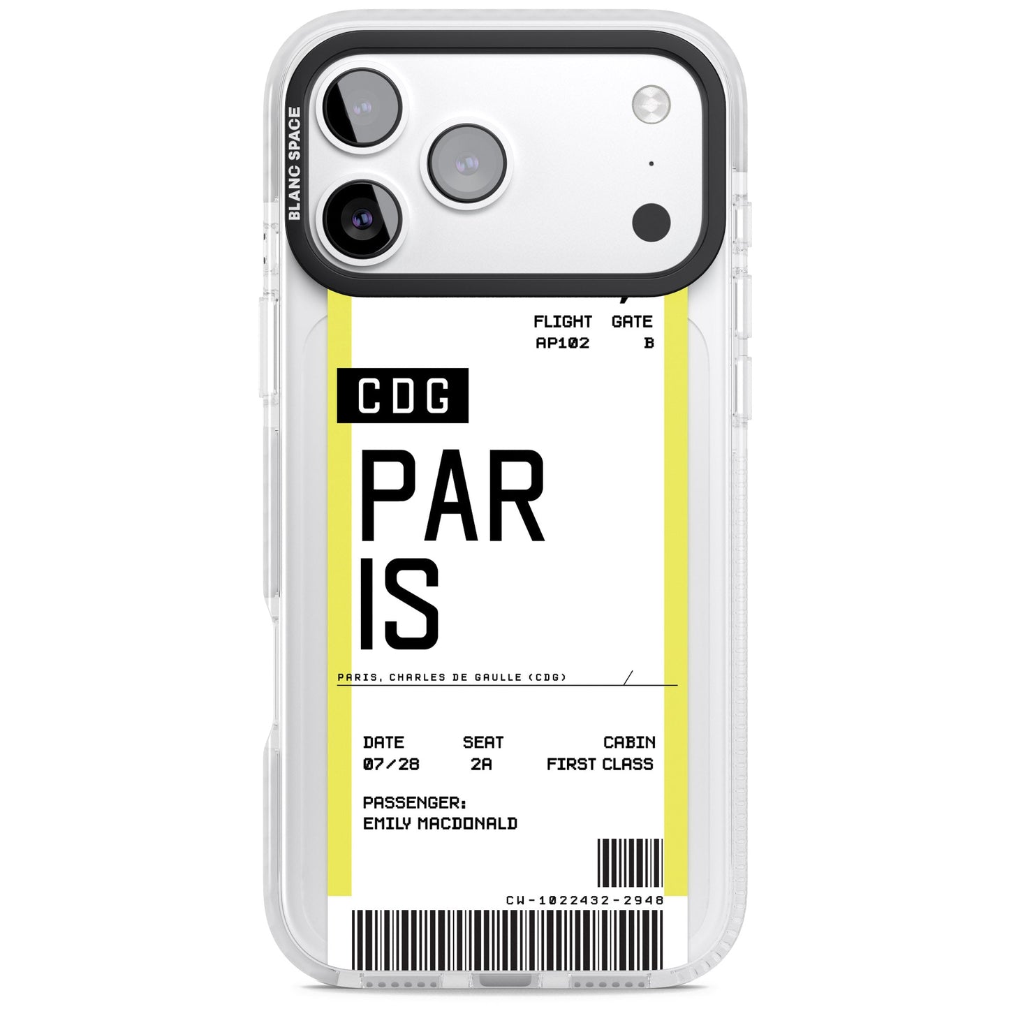 Personalised Paris Boarding Pass