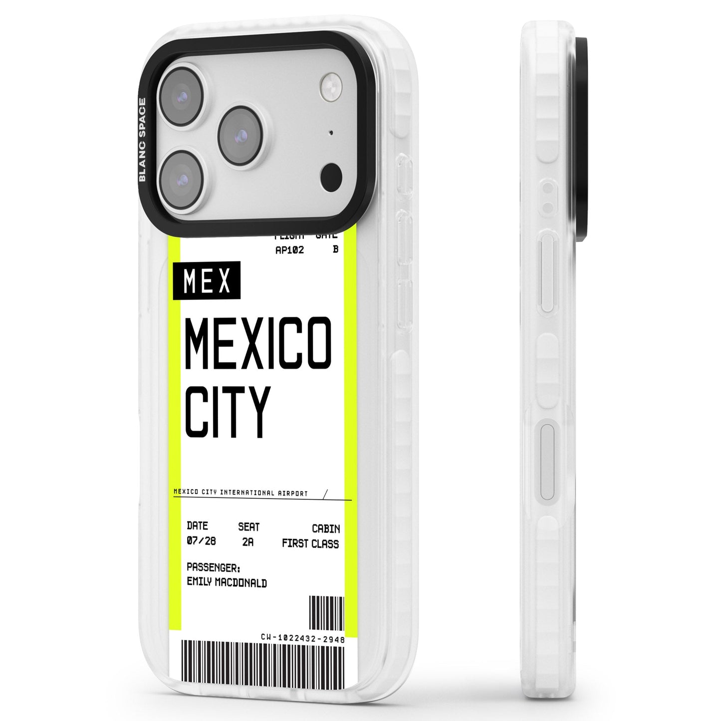 Carte d'embarquement personnalisée pour Mexico
