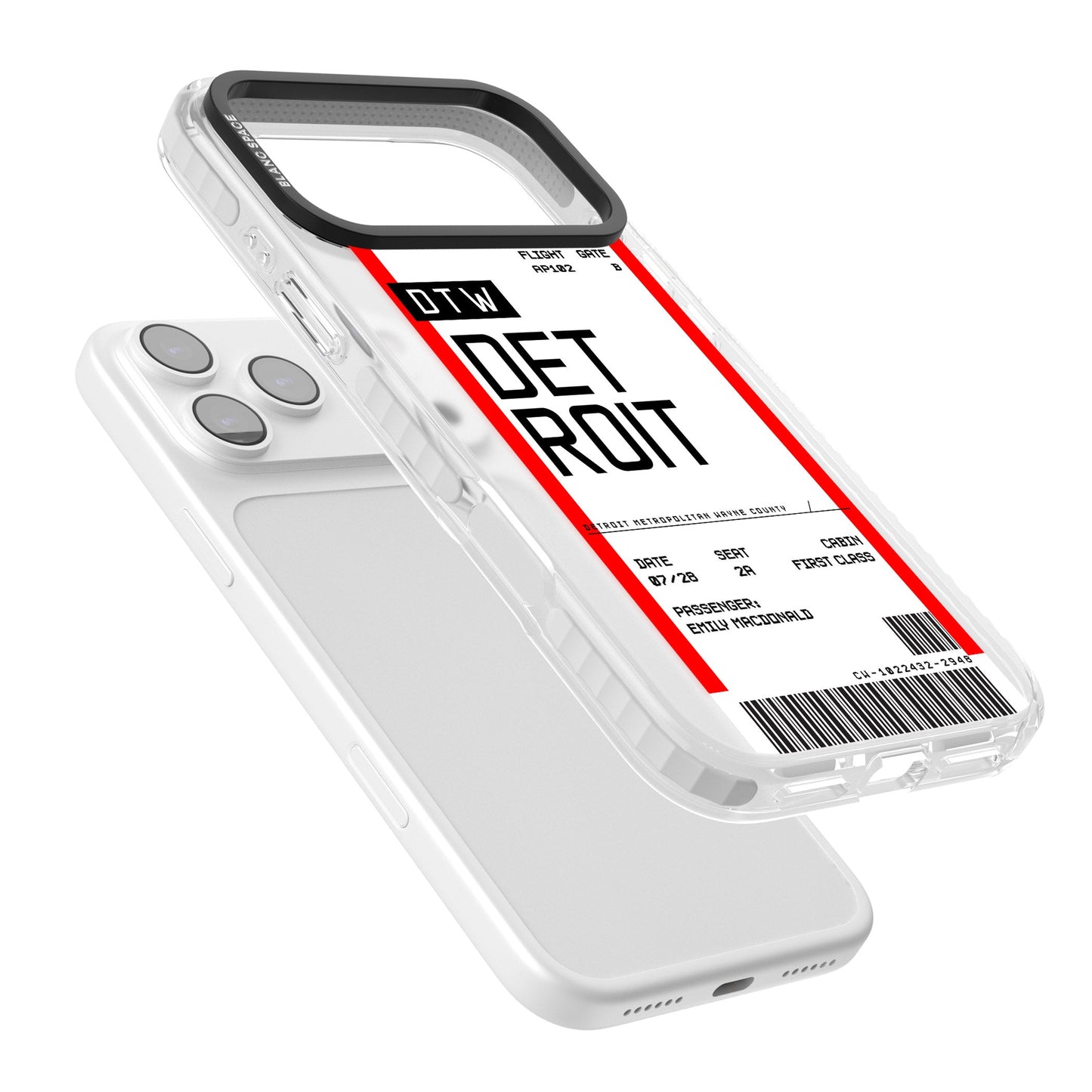 Carte d'embarquement personnalisée pour Détroit