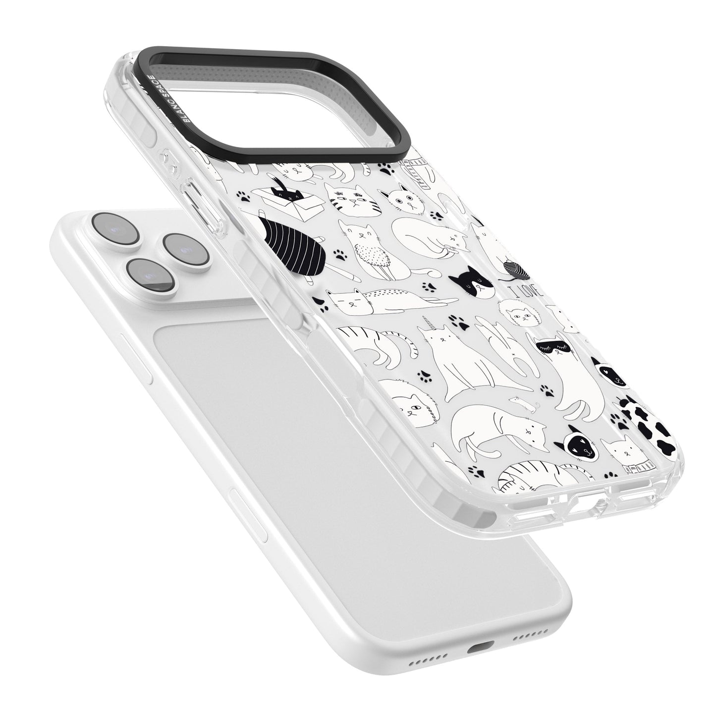 Cartoon Cat Collage Black & White