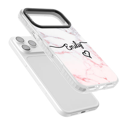 Personalised Pink Fade Marble Heart