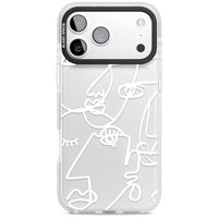 Abstract Line Art White Clear