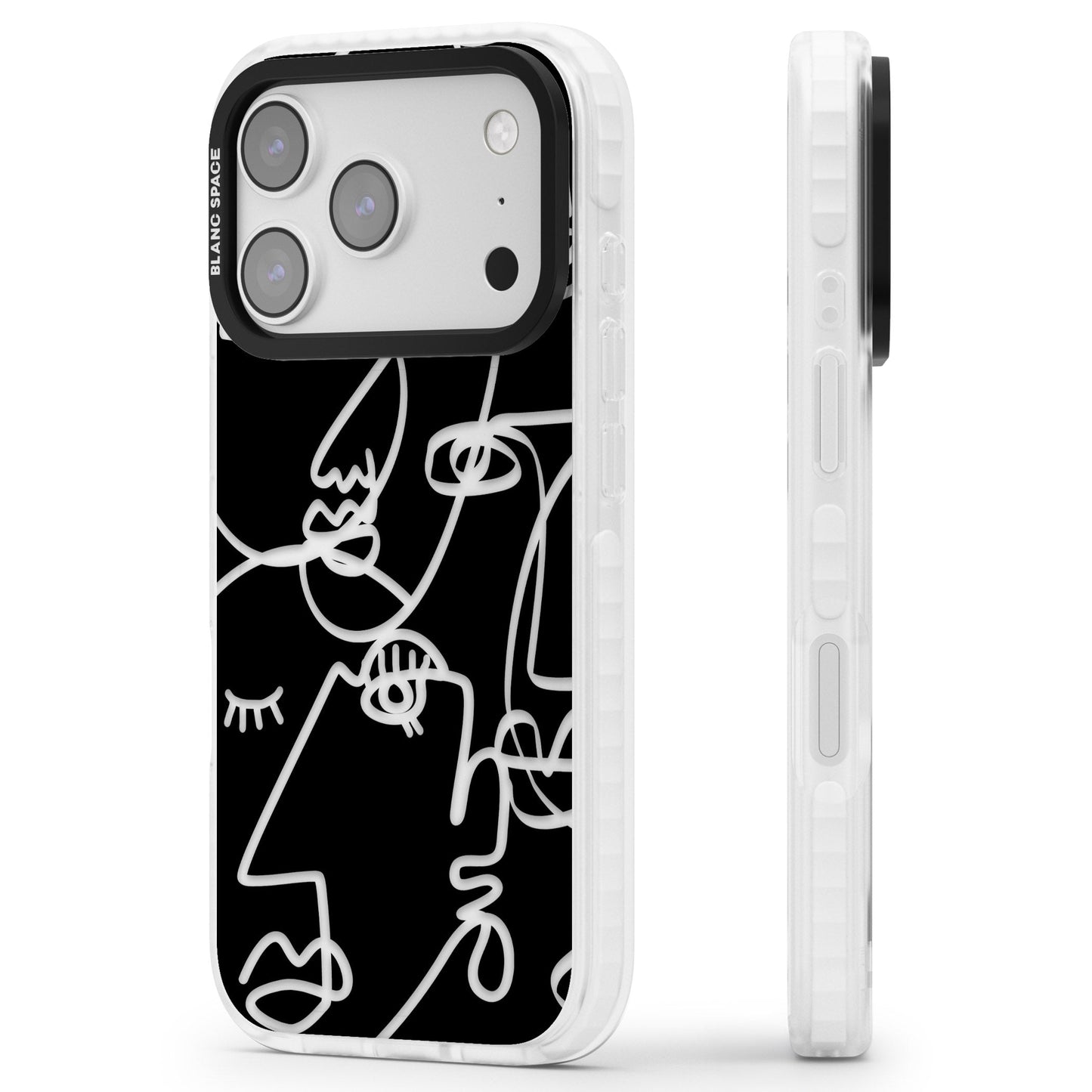 Abstract Line Art Clear Black