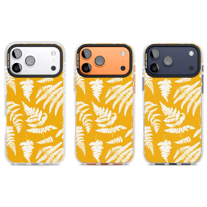 Motif fougère sur fond jaune