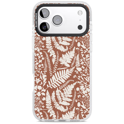 Fleurs sauvages et fougères sur terre cuite