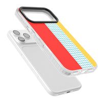 Grille abstraite rouge, bleue, jaune