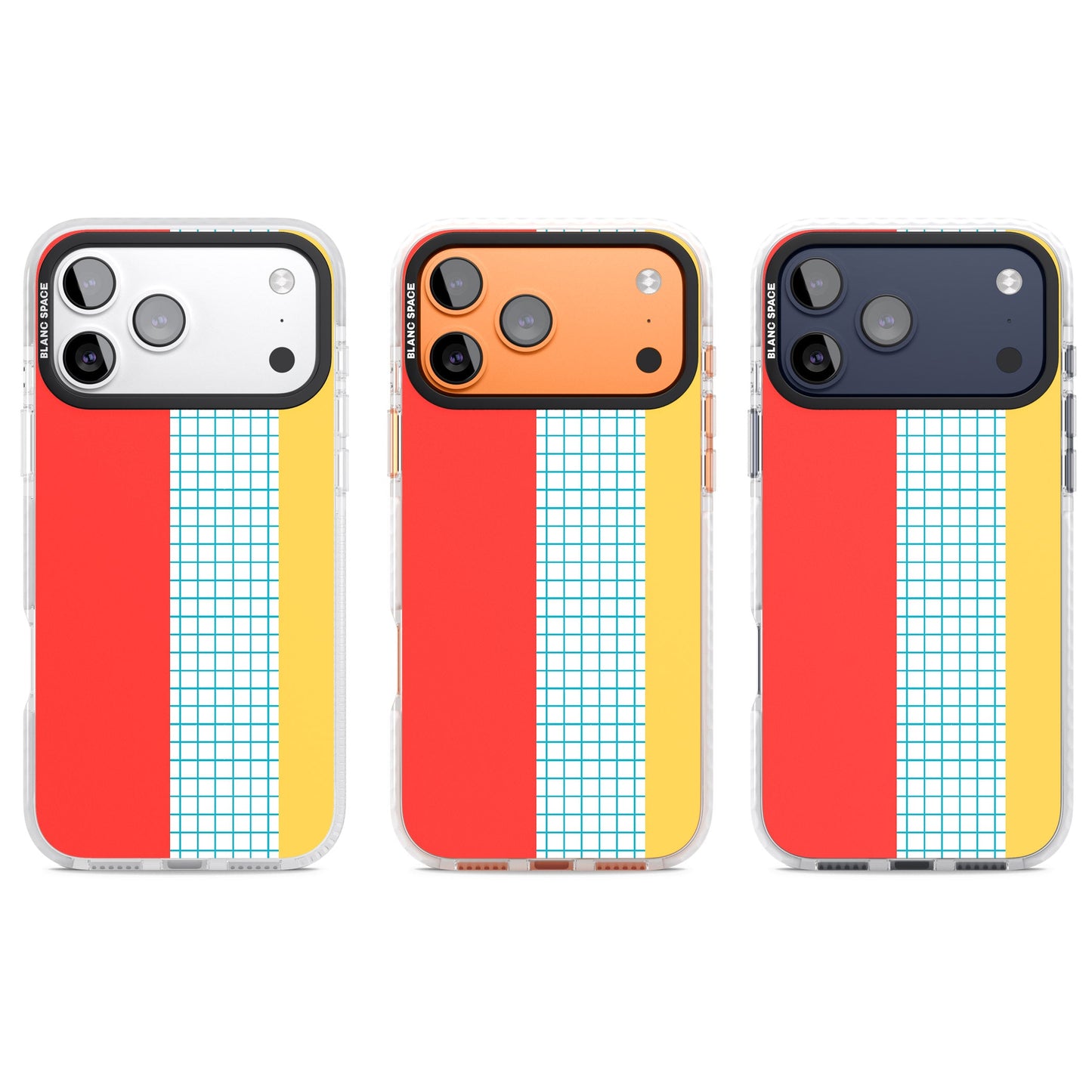 Grille abstraite rouge, bleue, jaune