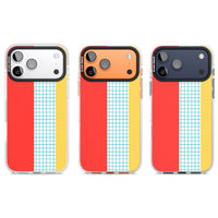 Grille abstraite rouge, bleue, jaune