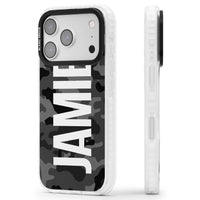 Personalised Black Camo Name Vertical