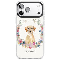 Portrait floral personnalisé d'un Labrador Retriever jaune