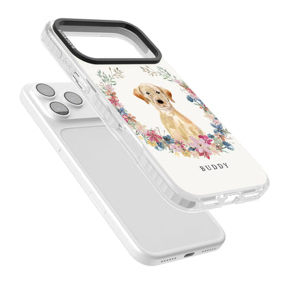 Portrait floral personnalisé d'un Labrador Retriever jaune