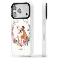 Personalised English Bulldog Floral Portrait