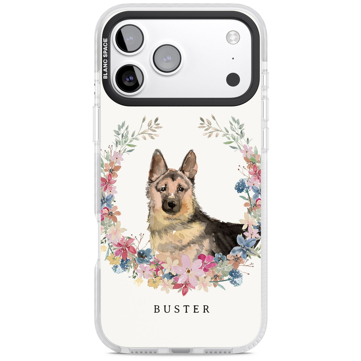 Personalised German Shepherd Floral Portrait