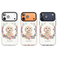 Personalised Champagne Cockapoo Floral Portrait