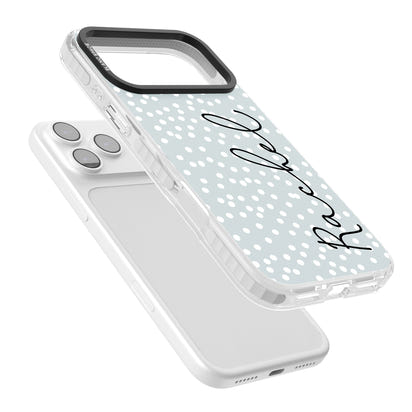 Écriture cursive verticale personnalisée et points