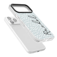 Écriture cursive verticale personnalisée et points