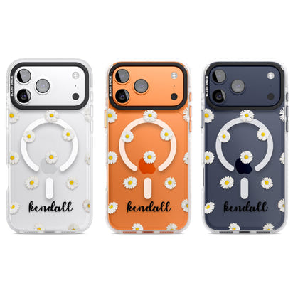 Personalised White Daisies & Cursive