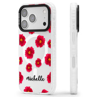 Personalised Red Peonies & Cursive