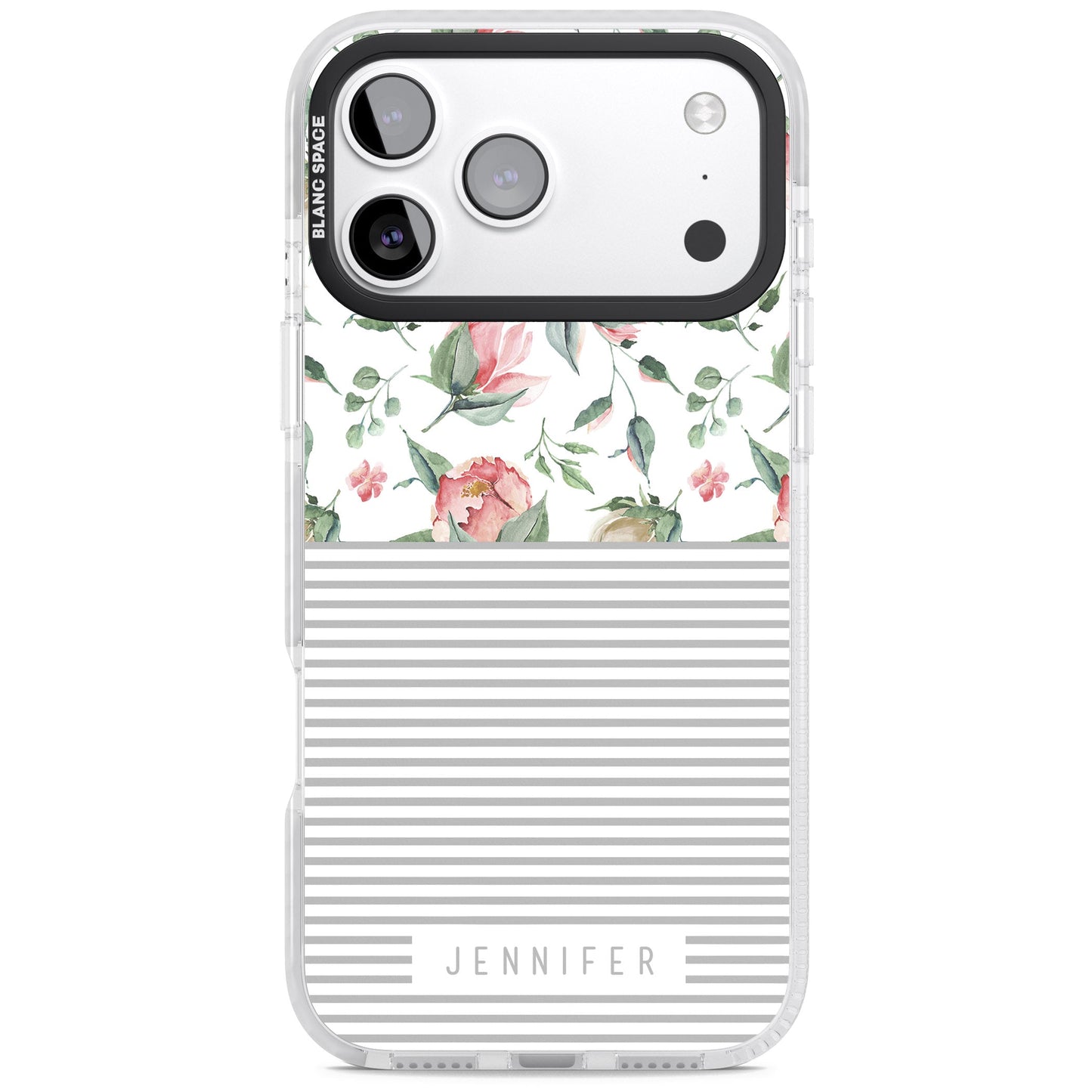 Personalised Light Floral Pattern & Stripes