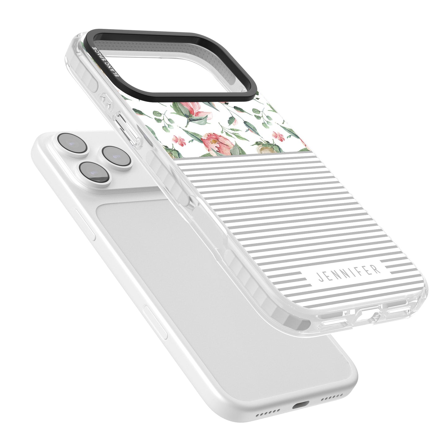 Personalised Light Floral Pattern & Stripes